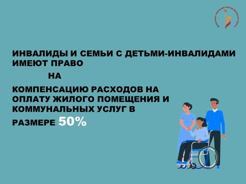 КОМПЕНСАЦИЯ РАСХОДОВ НА ОПЛАТУ ЖИЛОГО ПОМЕЩЕНИЯ И КОММУНАЛЬНЫХ УСЛУГ ДЛЯ ИНВАЛИДОВ И СЕМЕЙ, ИМЕЮЩИХ ДЕТЕЙ-ИНВАЛИДОВ